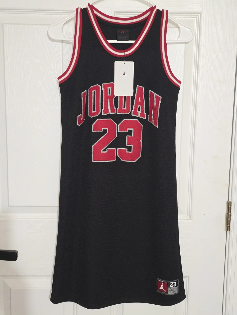 Jordan Black and Red 23 Sleeveless Kids Dress